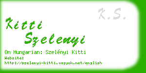 kitti szelenyi business card