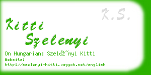 kitti szelenyi business card